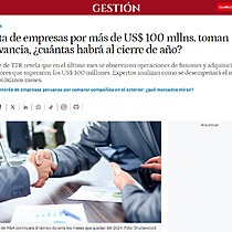 Venta de empresas por ms de US$ 100 mllns. toman relevancia, cuntas habr al cierre de ao?